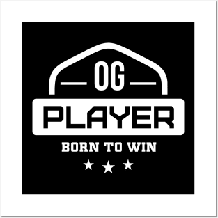 OG Player Born to Win Old School Vintage Gaming Community Posters and Art